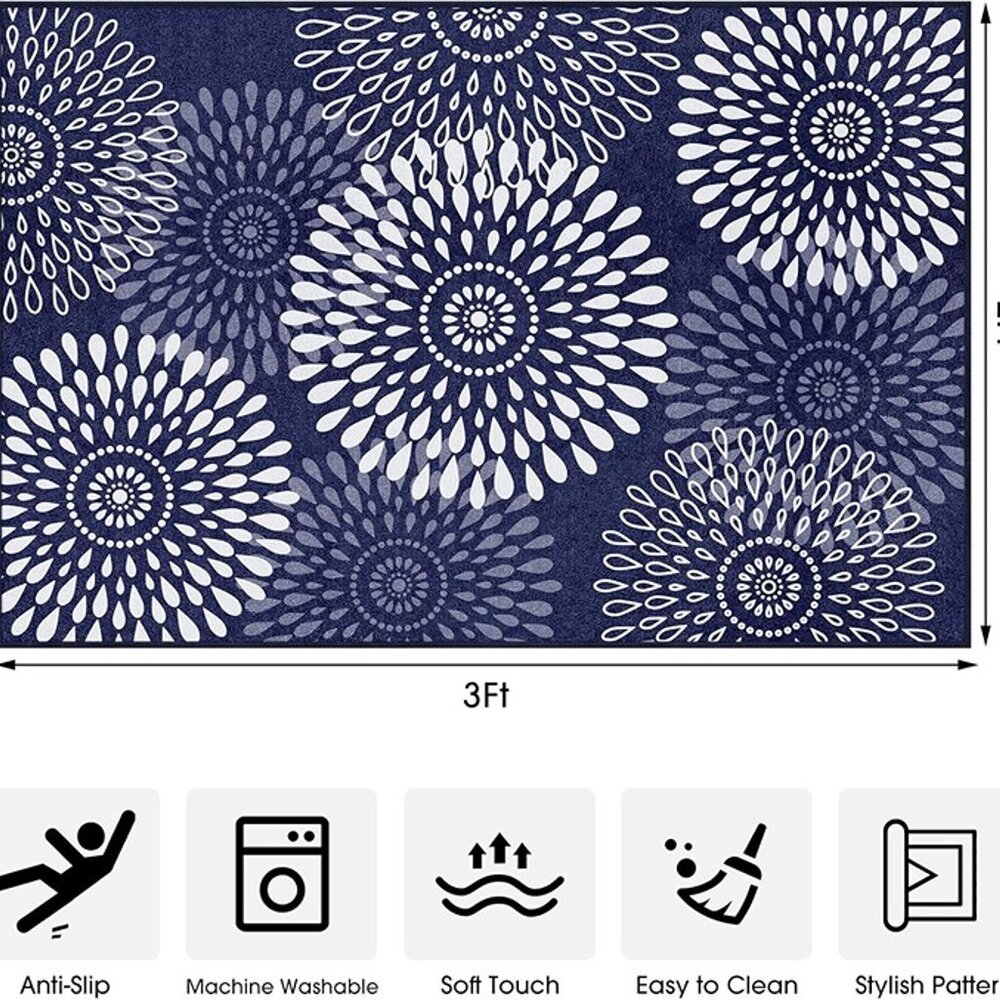 NEW 2'x3' Entryway Rug, Non-Slip Washable Hallway Runner Rug - Picture 3 of 9